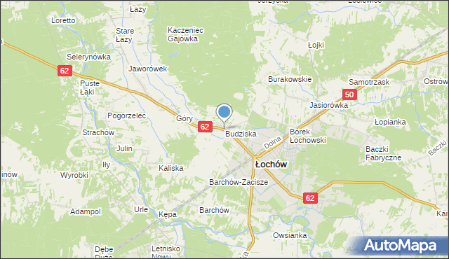 mapa Budziska, Budziska gmina Łochów na mapie Targeo