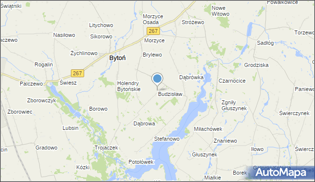 mapa Budzisław, Budzisław gmina Bytoń na mapie Targeo