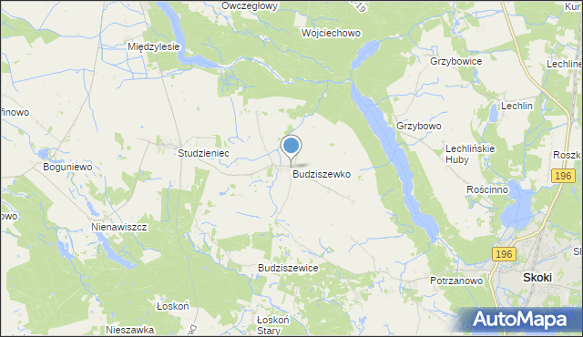 mapa Budziszewko, Budziszewko na mapie Targeo