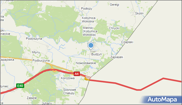 mapa Budzyń, Budzyń gmina Radymno na mapie Targeo