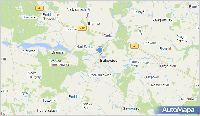 mapa Bukowiec, Bukowiec powiat świecki na mapie Targeo
