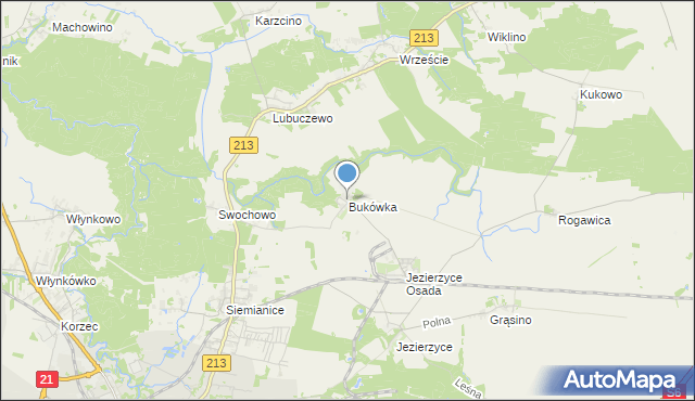 mapa Bukówka, Bukówka gmina Słupsk na mapie Targeo