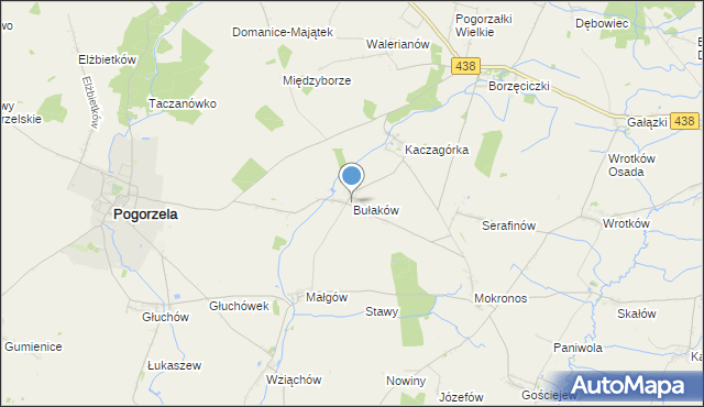 mapa Bułaków, Bułaków na mapie Targeo