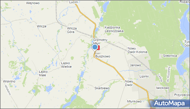 mapa Buszkowo, Buszkowo gmina Koronowo na mapie Targeo