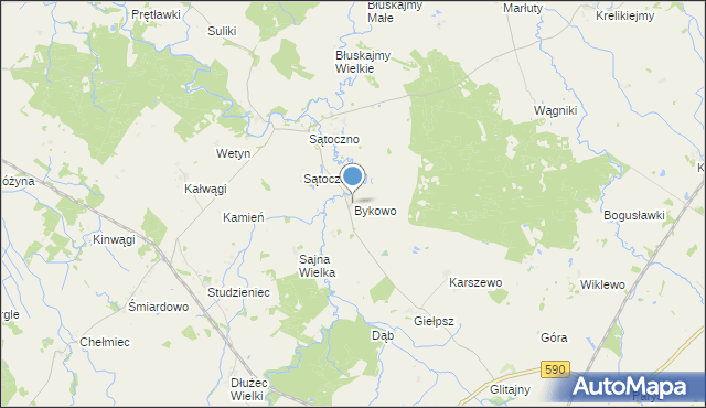 mapa Bykowo, Bykowo na mapie Targeo