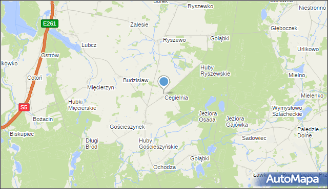 mapa Cegielnia, Cegielnia gmina Rogowo na mapie Targeo