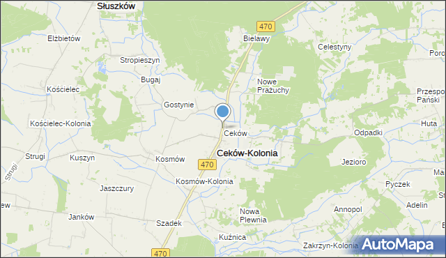 mapa Ceków, Ceków na mapie Targeo
