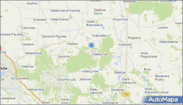 mapa Celestynów, Celestynów gmina Ozorków na mapie Targeo