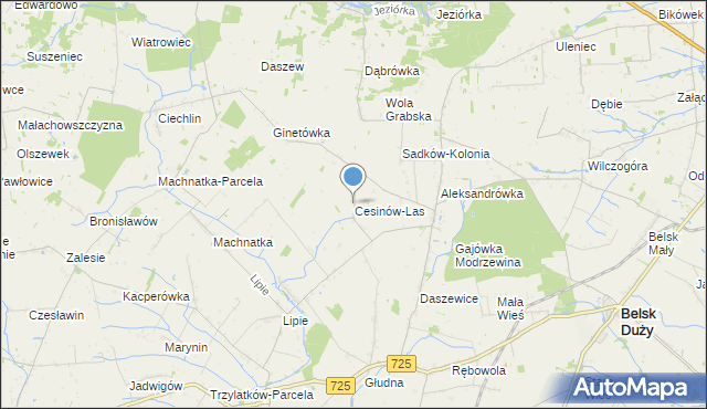 mapa Cesinów-Las, Cesinów-Las na mapie Targeo