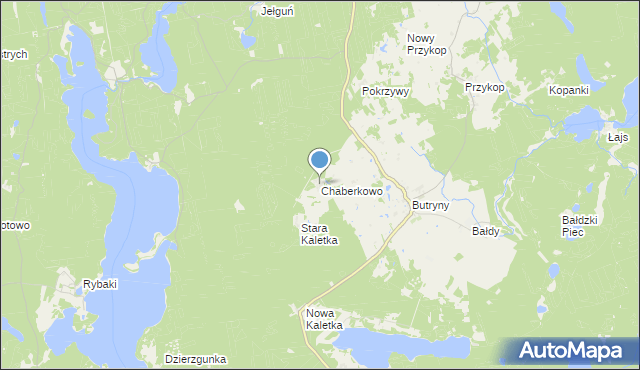 mapa Chaberkowo, Chaberkowo na mapie Targeo
