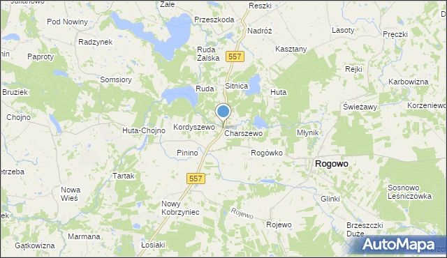 mapa Charszewo, Charszewo na mapie Targeo