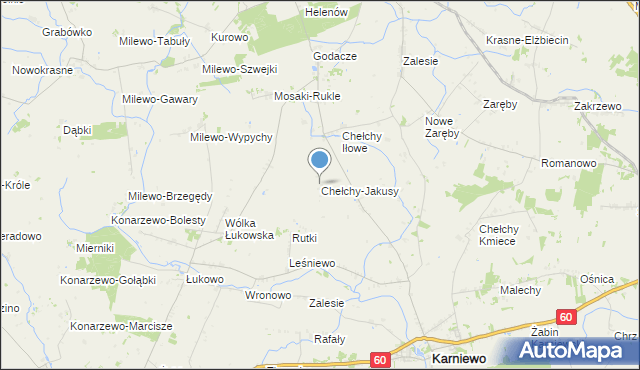 mapa Chełchy-Jakusy, Chełchy-Jakusy na mapie Targeo