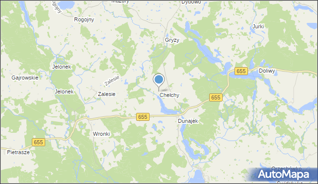 mapa Chełchy, Chełchy gmina Świętajno na mapie Targeo