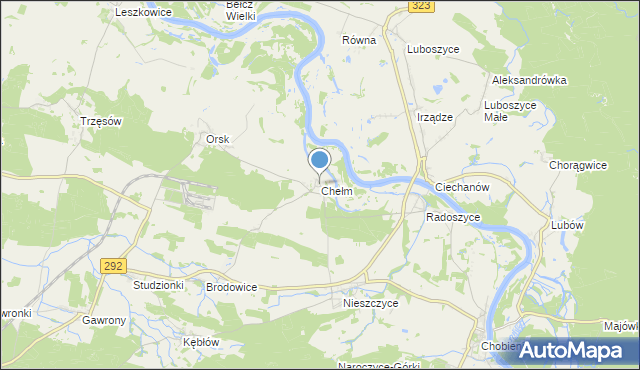 mapa Chełma, Chełm gmina Rudna na mapie Targeo