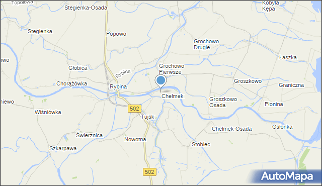 mapa Chełmek, Chełmek gmina Stegna na mapie Targeo