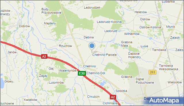 mapa Chełmno-Parcele, Chełmno-Parcele na mapie Targeo