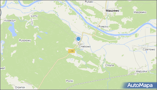 mapa Chlebowo, Chlebowo gmina Gubin na mapie Targeo