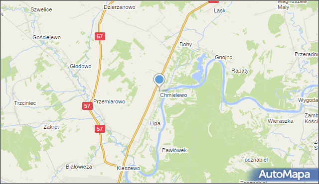 mapa Chmielewo, Chmielewo gmina Pułtusk na mapie Targeo