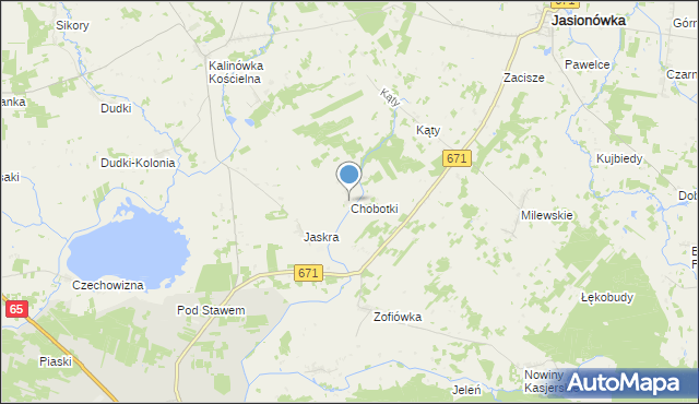mapa Chobotki, Chobotki na mapie Targeo