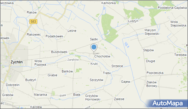 mapa Chochołów, Chochołów gmina Żychlin na mapie Targeo