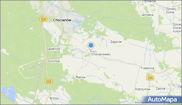 mapa Chocianowiec, Chocianowiec na mapie Targeo