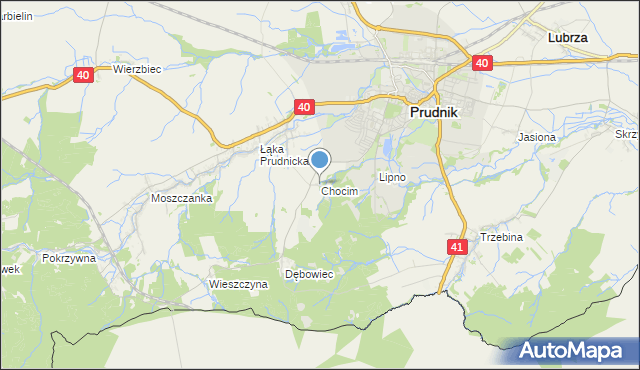 mapa Chocim, Chocim gmina Prudnik na mapie Targeo