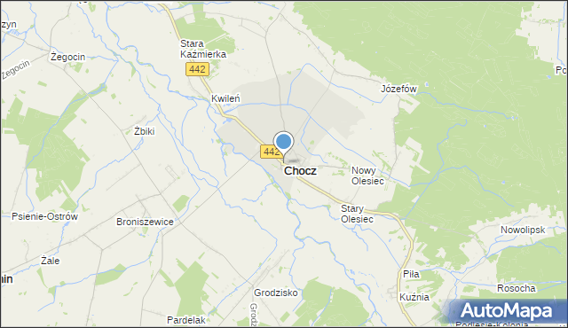 mapa Chocz, Chocz na mapie Targeo
