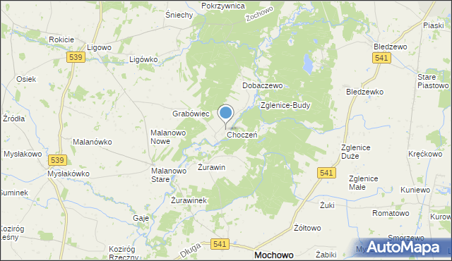 mapa Choczeń, Choczeń na mapie Targeo