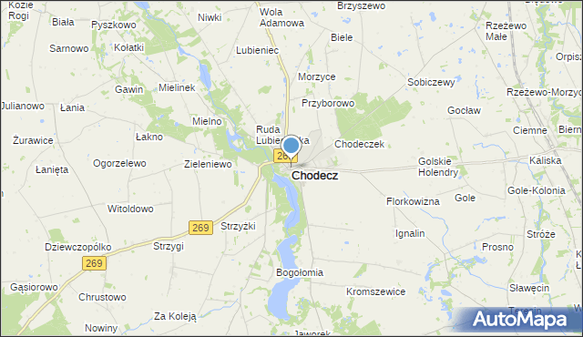 mapa Chodecz, Chodecz powiat włocławski na mapie Targeo