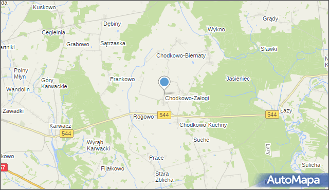 mapa Chodkowo-Załogi, Chodkowo-Załogi na mapie Targeo