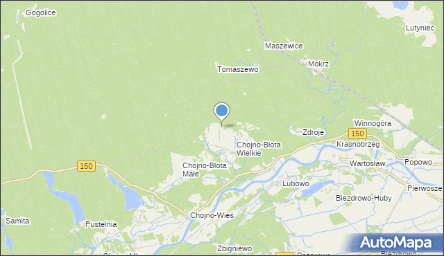 mapa Chojno-Błota, Chojno-Błota na mapie Targeo
