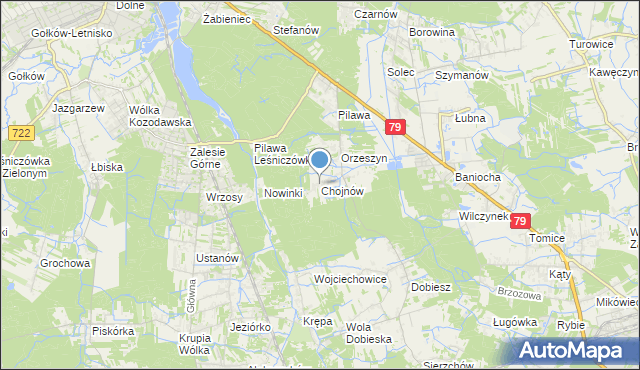 mapa Chojnów, Chojnów gmina Piaseczno na mapie Targeo