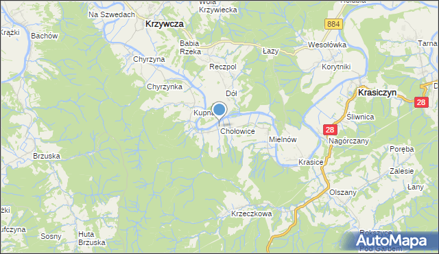 mapa Chołowice, Chołowice na mapie Targeo