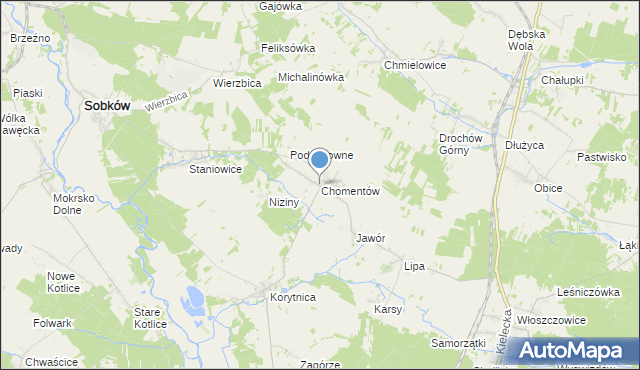 mapa Chomentów, Chomentów na mapie Targeo