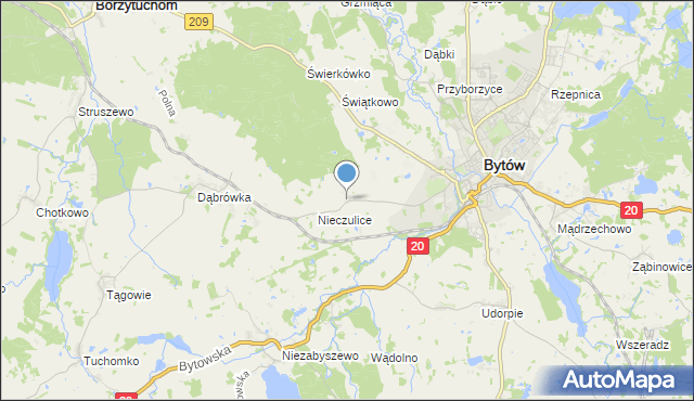 mapa Chomice, Chomice gmina Bytów na mapie Targeo