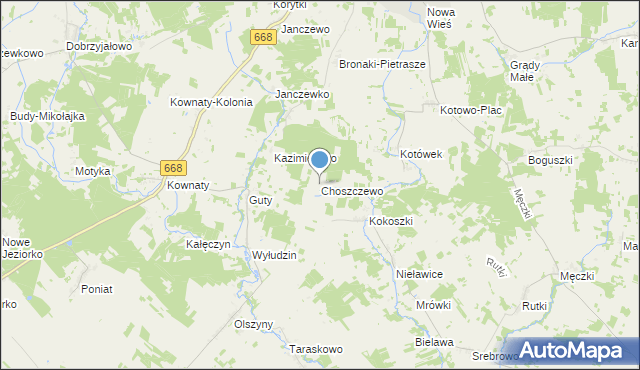 mapa Choszczewo, Choszczewo gmina Piątnica na mapie Targeo