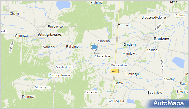 mapa Chrząblice, Chrząblice na mapie Targeo