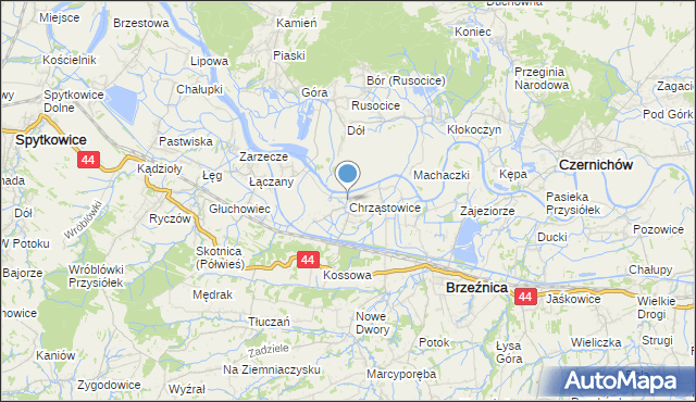 mapa Chrząstowice, Chrząstowice gmina Brzeźnica na mapie Targeo