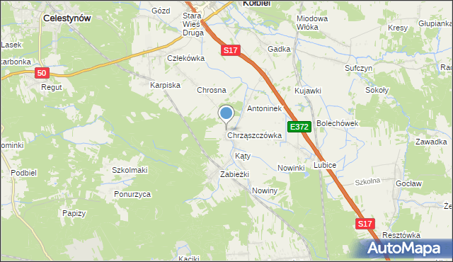 mapa Chrząszczówka, Chrząszczówka na mapie Targeo