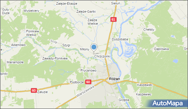 mapa Chrzczonki, Chrzczonki na mapie Targeo