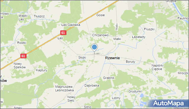mapa Chrzczony, Chrzczony gmina Rzewnie na mapie Targeo