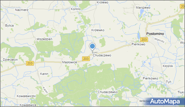 mapa Chudaczewo, Chudaczewo na mapie Targeo