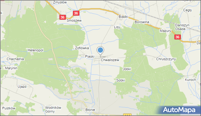 mapa Chwaliszew, Chwaliszew na mapie Targeo