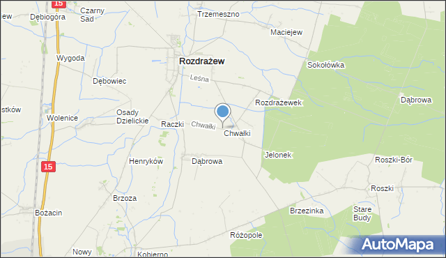 mapa Chwałki, Chwałki gmina Rozdrażew na mapie Targeo