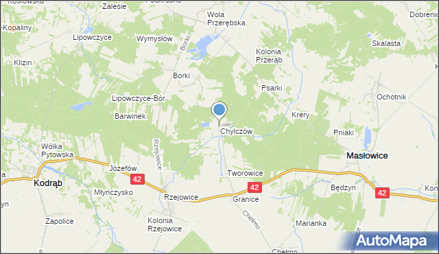 mapa Chylczów, Chylczów na mapie Targeo