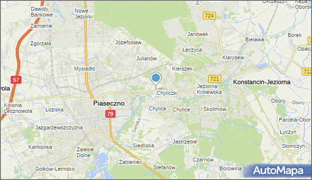 mapa Chyliczki, Chyliczki gmina Piaseczno na mapie Targeo