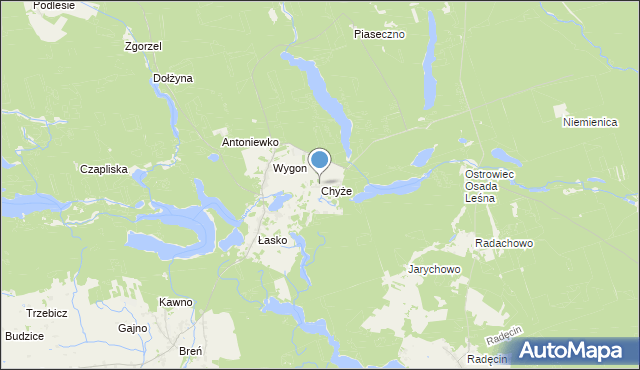mapa Chyże, Chyże gmina Bierzwnik na mapie Targeo