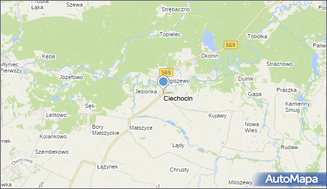 mapa Ciechocin, Ciechocin powiat golubsko-dobrzyński na mapie Targeo