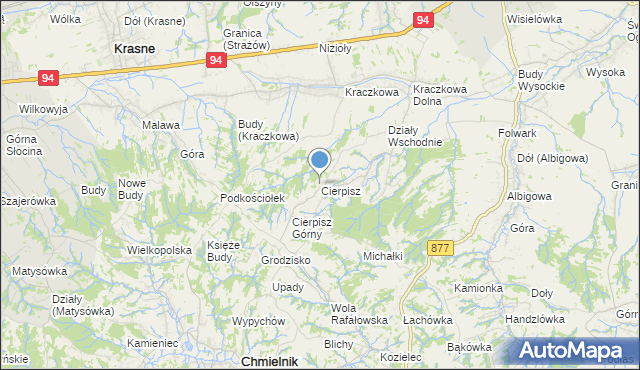 mapa Cierpisz, Cierpisz gmina Łańcut na mapie Targeo