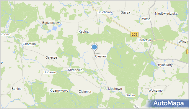 mapa Ciesław, Ciesław na mapie Targeo